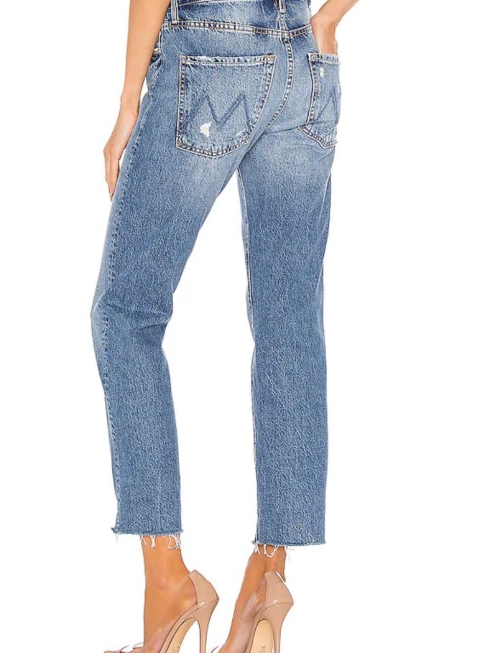 MOTHER SUPERIOR Scrapper Cuff Ankle Fray Mid-Rise Straight Leg jean  size 28 NWO